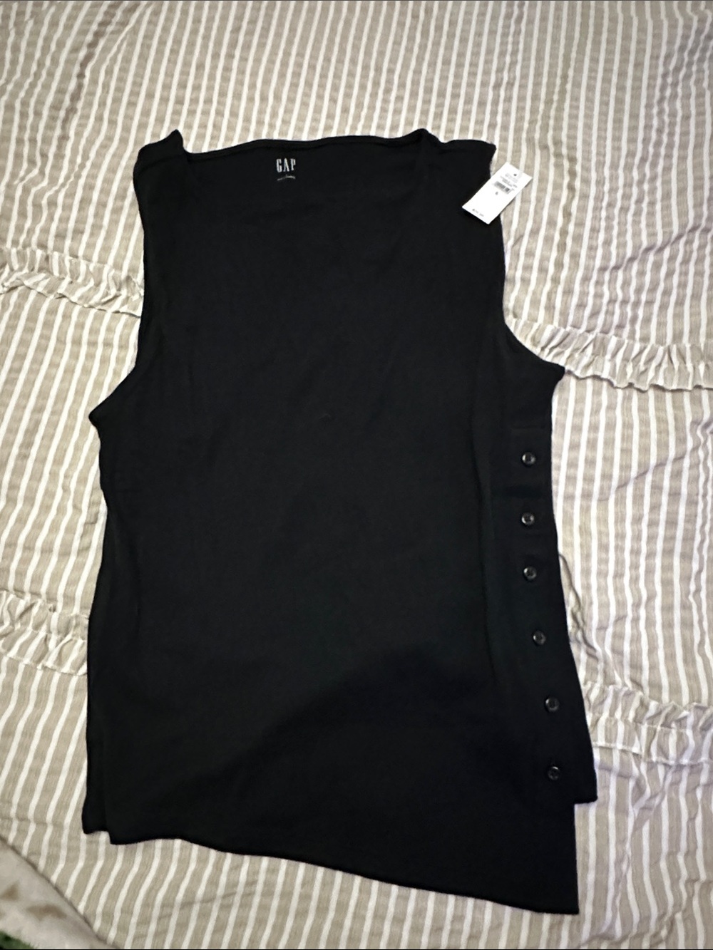 Gap factory Modern Ribbed Asymmetrical Button-Side Top